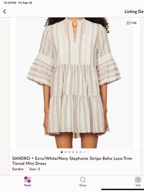 Sandro Stephanie Boho Mini Dress